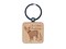 Hairless Sphynx Cat with Fashion Houndstooth Sweater Engraved Wood Square Keychain Tag Charm